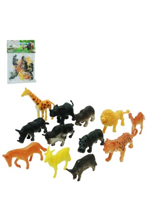 KIT ANIMAL SELVAGEM DE PVC JUNGLE ANIMAL COM 12 PECAS