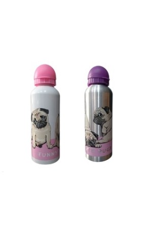 Garrafa Squeeze De Alumínio 500 ml Pug/ Cachorrinho- Marca Wellmix WX7485