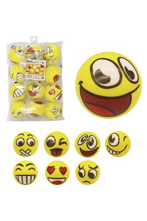 Bola Bolinha Macia p/ Fisioterapia Anti-Stress 6.3cm Carinha Emoticon