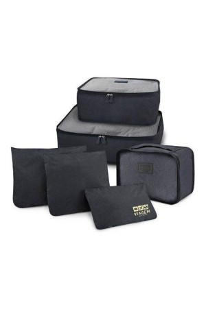 Kit Organizador de Malas com 6 Peças Viagem Jacki Design - ARH18608 Preto